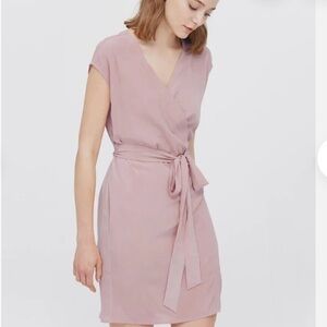 LilySilk Elegant Silk V-Neck wrap Dress